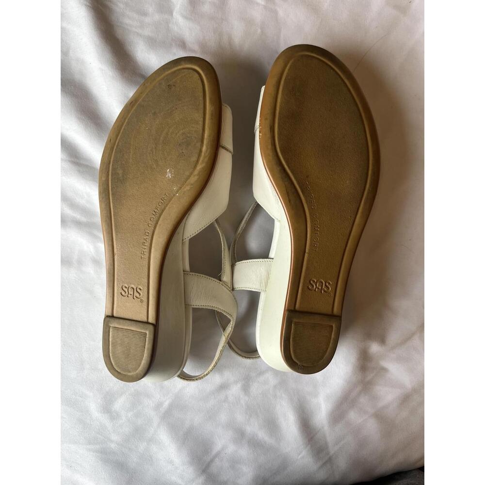 SAS White Tripad Comfort Open Toe Perforated Insole Adjustable Strap Sandals 6.5 - Picture 3 of 6